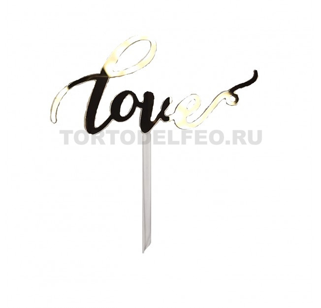 Топпер "Love" золото акрил