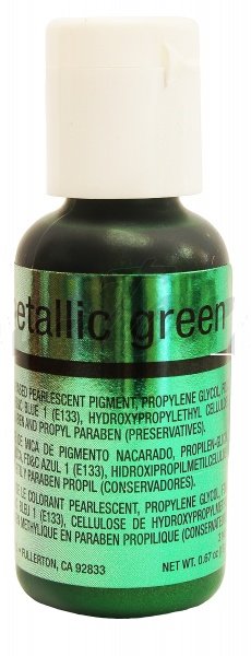 Сверкающий краситель Chefmaster metallic green (зеленый металлик) 19гр