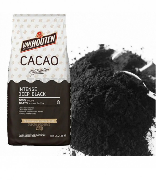 Какао алкализированный Van Houten Intense Deep Black,100гр
