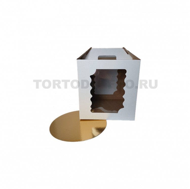 Коробка 24*24*26см для торта сундучок Белый