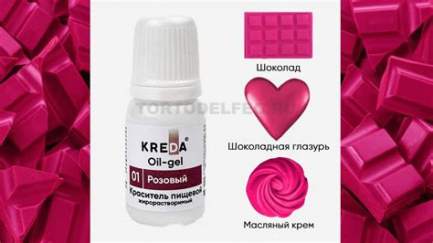 Краситель Kreda жирорастворимый гелевый розовый дерзкий 10гр