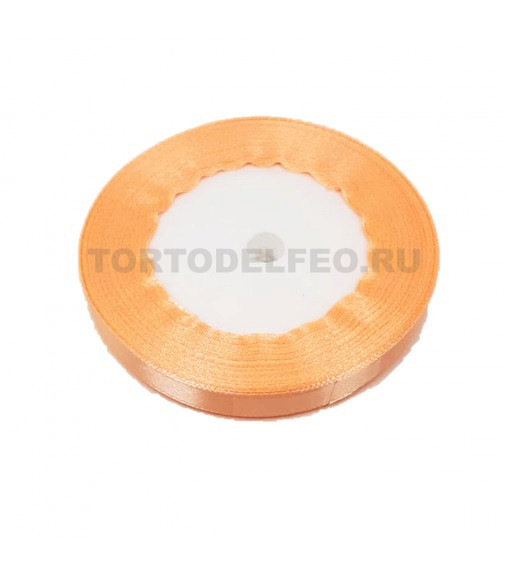 Лента 1см*22м персиковая