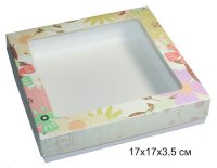Коробочка для пряников 17*17*3,5см бабочки