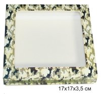 Коробочка для пряников 17*17*3,5см хаки