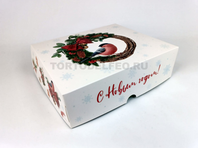 Коробка Новогодний Снегирь 20*17*6см
