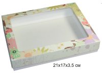 Коробочка для пряников 21*17*3,5см бабочки