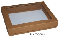 Коробочка для пряников 21*17*3,5см крафт