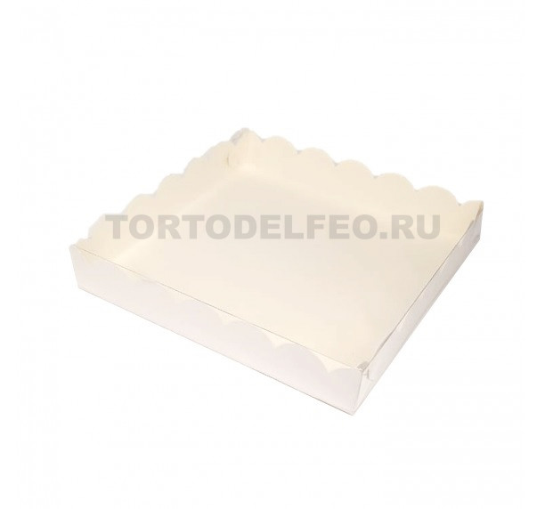 Коробочка белая с прозрачной крышкой 20*20*3,5см