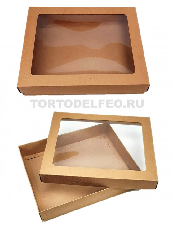 Коробочка для пряников 21*17*3,5см крафт