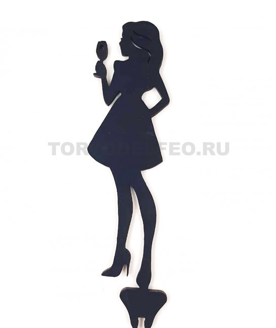 Топпер Девушка с бокалом черная