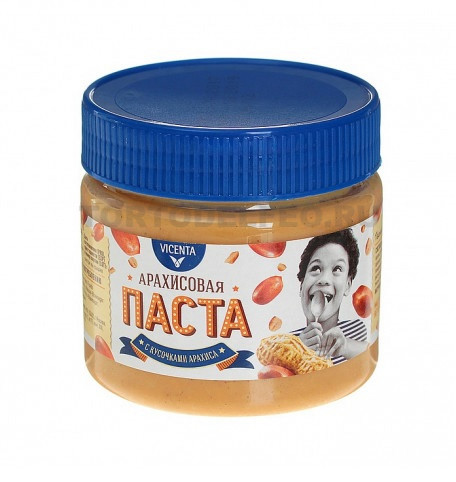 Паста Арахисовая мягкая с кусочками арахиса Vicenta 250гр